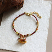 Buddha Stones Year Of The Horse Oil Dripping Copper Various Beeds Grace Bracelet - Red Horse(Wrist Circumference:13-16cm) - image 5