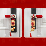 Buddha Stones Year of the Horse Dancing Lion Fu Character Door Handle Blessing Decoration - image 7