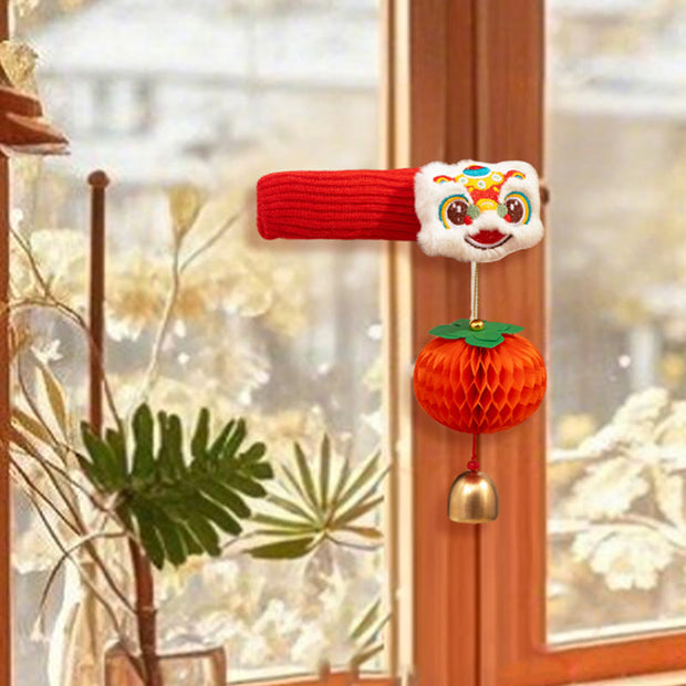 Buddha Stones Year of the Horse Dancing Lion Fu Character Door Handle Blessing Decoration - image 9