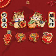 Buddha Stones Year of the Horse Refrigerator Fridge Full Magnet Back Blessings Decoration - 8Pcs Set 1 - image 1