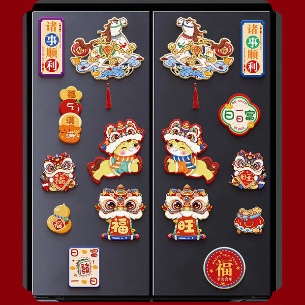 Buddha Stones Year of the Horse Refrigerator Fridge Full Magnet Back Blessings Decoration - image 13