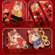 Buddha Stones Year of the Horse Magnetic Spring Festival Tassel Design Blessings Spring Couplets  - image 4