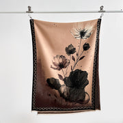 Buddha Stones Winter Ink Painting Lotus Flowers Leaves Pattern Soft Scarf Shawl - image 20