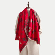 Buddha Stones Winter Birds Bamboo Leaves Vines Pattern Soft Scarf Shawl - image 7
