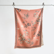 Buddha Stones Winter Birds Bamboo Leaves Vines Pattern Soft Scarf Shawl - image 1