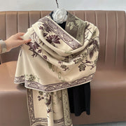 Buddha Stones Winter Birds Bamboo Leaves Vines Pattern Soft Scarf Shawl - image 15
