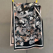 Buddha Stones Fall Phoenix Flowers Pattern Soft Scarf Shawl - image 1