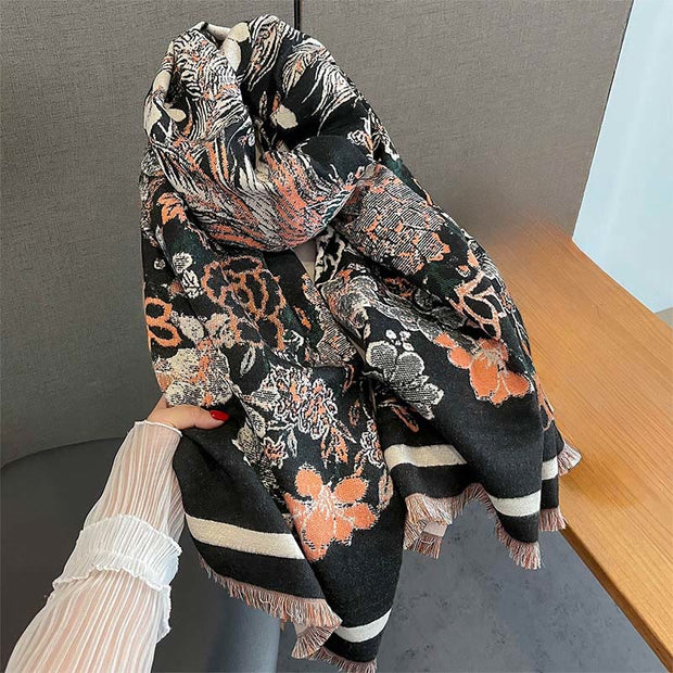 Buddha Stones Fall Phoenix Flowers Pattern Soft Scarf Shawl - image 3