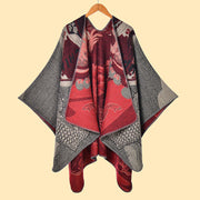 Buddha Stones Winter Koi Fish Waves Pattern Warm Cozy Scarf Shawl - image 1