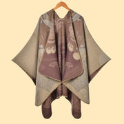 Buddha Stones Winter Koi Fish Waves Pattern Warm Cozy Scarf Shawl - Tan - 130*150cm - image 12