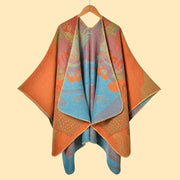 Buddha Stones Winter Koi Fish Waves Pattern Warm Cozy Scarf Shawl - DarkOrange - 130*150cm - image 13