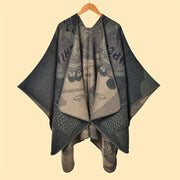 Buddha Stones Winter Koi Fish Waves Pattern Warm Cozy Scarf Shawl - DarkGray - 130*150cm - image 14