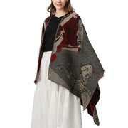 Buddha Stones Winter Koi Fish Waves Pattern Warm Cozy Scarf Shawl - image 8