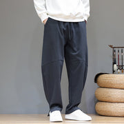 Buddha Stones Winter Solid Color Fleece-lined Men's Cotton Pants With Pockets - image 5