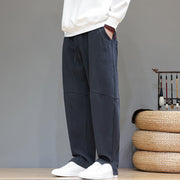 Buddha Stones Winter Solid Color Fleece-lined Men's Cotton Pants With Pockets - image 9