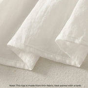 Buddha Stones White Buttons Ruffled Long Sleeve Women's Cotton Shirt - image 6