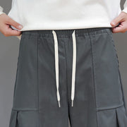 Buddha Stones Fall Pure Color Cotton Men's Cropped Harem Pants With Pockets - image 18