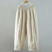 Buddha Stones Straight Lines Stripes Cotton Fleece-Lined Women's Harem Pants With Pockets - White - US8-10，UK/AU12-14，EU40-42 (2XL) - image 12