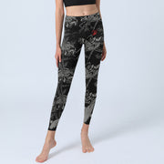 Buddha Stones Black Koi Fish Pattern Print Gym Leggings Women's Yoga Pants - image 5