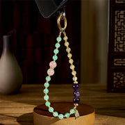 Buddha Stones Green Strawberry Quartz Citrine Queen Charm Calm Key Chain Phone Hanging Decoration - image 2