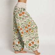 Buddha Stones Pure Cotton Colorful Flowers Vines Women's Elastic Waist Harem Pants - image 7