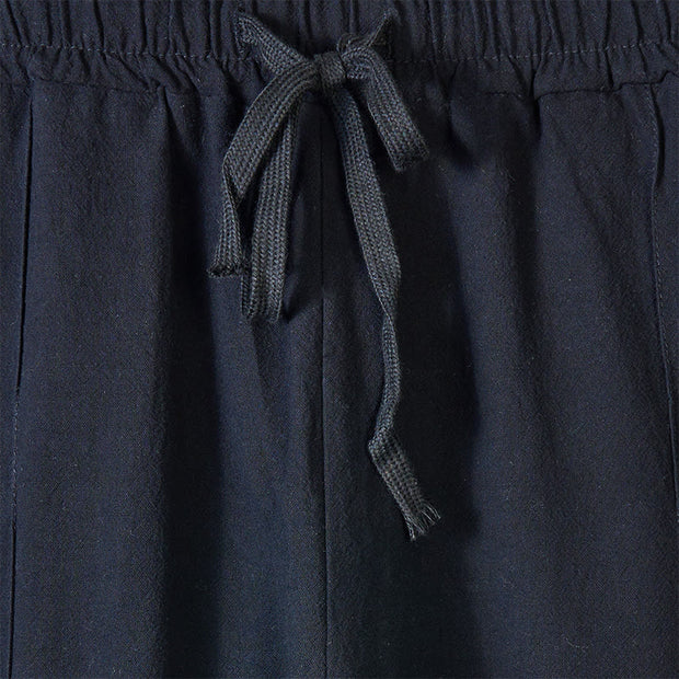 Buddha Stones Solid Color Side Buttons Men's Cotton Pants With Pockets - image 5