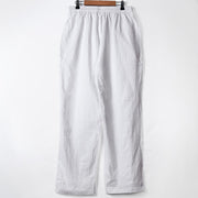 Buddha Stones Solid Color Buttons Drawstring Men's Cotton Pants With Pockets - image 10