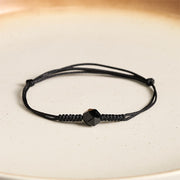 Buddha Stones Natural Black Obsidian String Braided Strength Bracelet - image 1