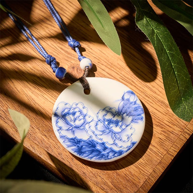FREE Today: Enlightenment New Beginning Peony Peach Blossoms Lotus Ceramics Necklace Pendant - Blooming Peonies - image 10