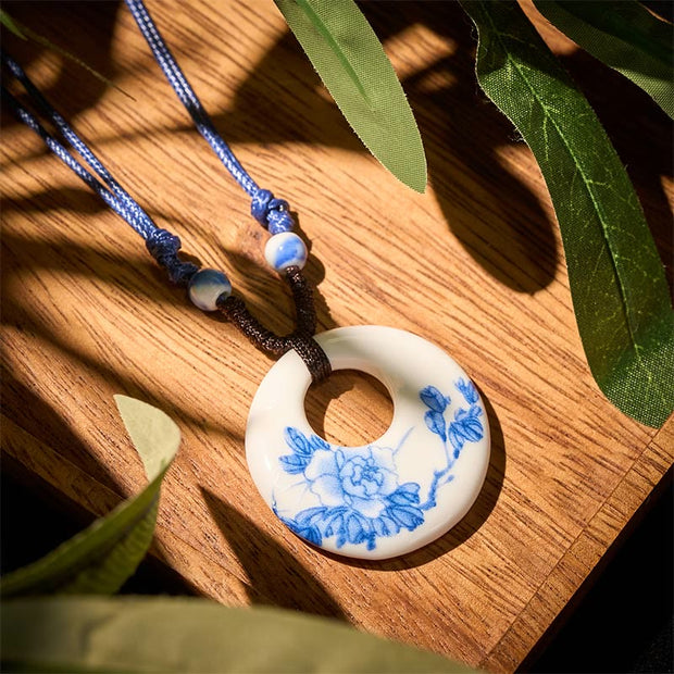 FREE Today: Enlightenment New Beginning Peony Peach Blossoms Lotus Ceramics Necklace Pendant - Peony - image 5