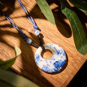 FREE Today: Enlightenment New Beginning Peony Peach Blossoms Lotus Ceramics Necklace Pendant - Lotus - image 0