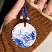 FREE Today: Enlightenment New Beginning Peony Peach Blossoms Lotus Ceramics Necklace Pendant - image 11