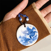 FREE Today: Enlightenment New Beginning Peony Peach Blossoms Lotus Ceramics Necklace Pendant - image 16