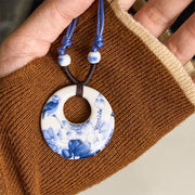 FREE Today: Enlightenment New Beginning Peony Peach Blossoms Lotus Ceramics Necklace Pendant - image 3