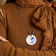 FREE Today: Enlightenment New Beginning Peony Peach Blossoms Lotus Ceramics Necklace Pendant - image 22