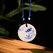 FREE Today: Enlightenment New Beginning Peony Peach Blossoms Lotus Ceramics Necklace Pendant - image 19