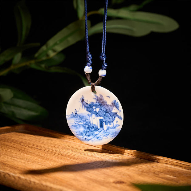 FREE Today: Enlightenment New Beginning Peony Peach Blossoms Lotus Ceramics Necklace Pendant - image 13
