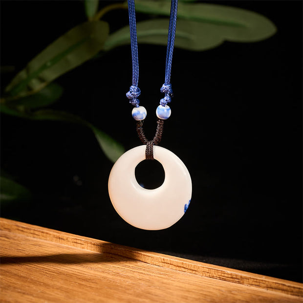 FREE Today: Enlightenment New Beginning Peony Peach Blossoms Lotus Ceramics Necklace Pendant - image 7