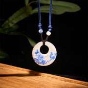 FREE Today: Enlightenment New Beginning Peony Peach Blossoms Lotus Ceramics Necklace Pendant - image 6