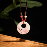 FREE Today: Enlightenment New Beginning Peony Peach Blossoms Lotus Ceramics Necklace Pendant - image 24