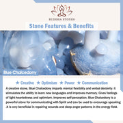 Buddha Stones Super Seven Crystal Blue Chalcedony Beaded Healing Key Chain Phone Hanging Decoration - image 8