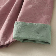 Buddha Stones Jacquard Diagonal Placket Long Sleeve Women's Cotton Linen Buttons Shirt - image 16