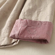 Buddha Stones Jacquard Diagonal Placket Long Sleeve Women's Cotton Linen Buttons Shirt - image 4