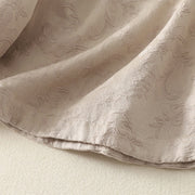 Buddha Stones Jacquard Diagonal Placket Long Sleeve Women's Cotton Linen Buttons Shirt - image 5