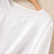 Buddha Stones Jacquard Irregular Hem Pleated Design Women's Cotton Long Sleeve Shirt - image 12