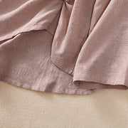 Buddha Stones Jacquard Irregular Hem Pleated Design Women's Cotton Long Sleeve Shirt - image 22