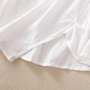 Buddha Stones Jacquard Irregular Hem Pleated Design Women's Cotton Long Sleeve Shirt - image 15