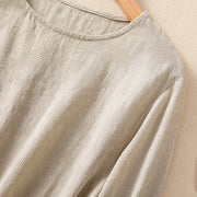 Buddha Stones Jacquard Irregular Hem Pleated Design Women's Cotton Long Sleeve Shirt - image 29