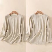 Buddha Stones Jacquard Irregular Hem Pleated Design Women's Cotton Long Sleeve Shirt - image 32