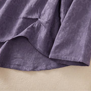 Buddha Stones Jacquard Irregular Hem Pleated Design Women's Cotton Long Sleeve Shirt - image 6